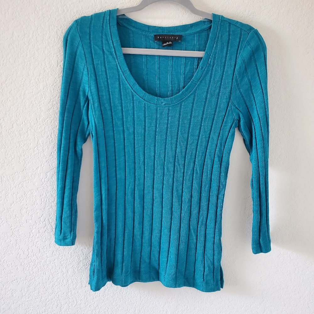 Sanctuary Ruby Ribbed Scoop Neck Tee - image 1